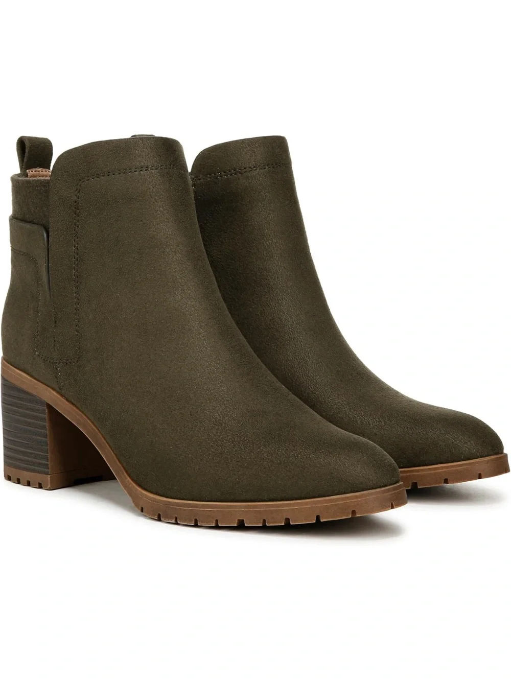 NWT Women's Life Stride Maggie Brown Block Heel Ankle Boots Size 11W